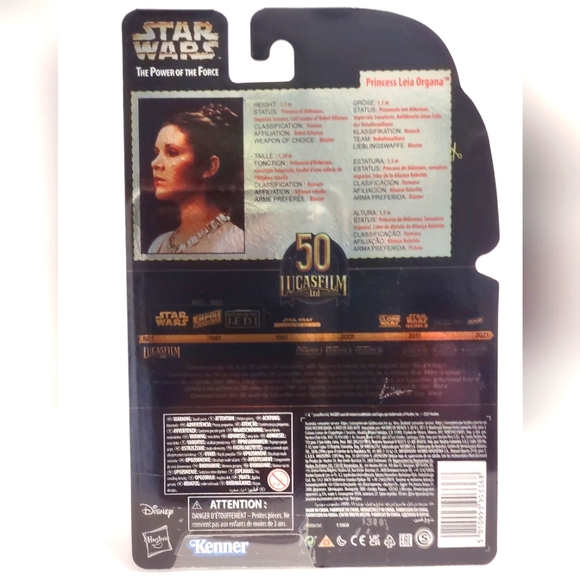 NIB Star Wars Black Series Power of the Force PRINCESS LEIA Yavin 6" 50th ann. - Picture 2 of 2